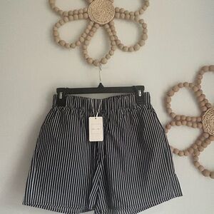 Black and White Striped Shorts